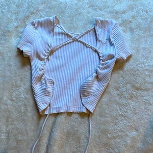 zara backless tie top